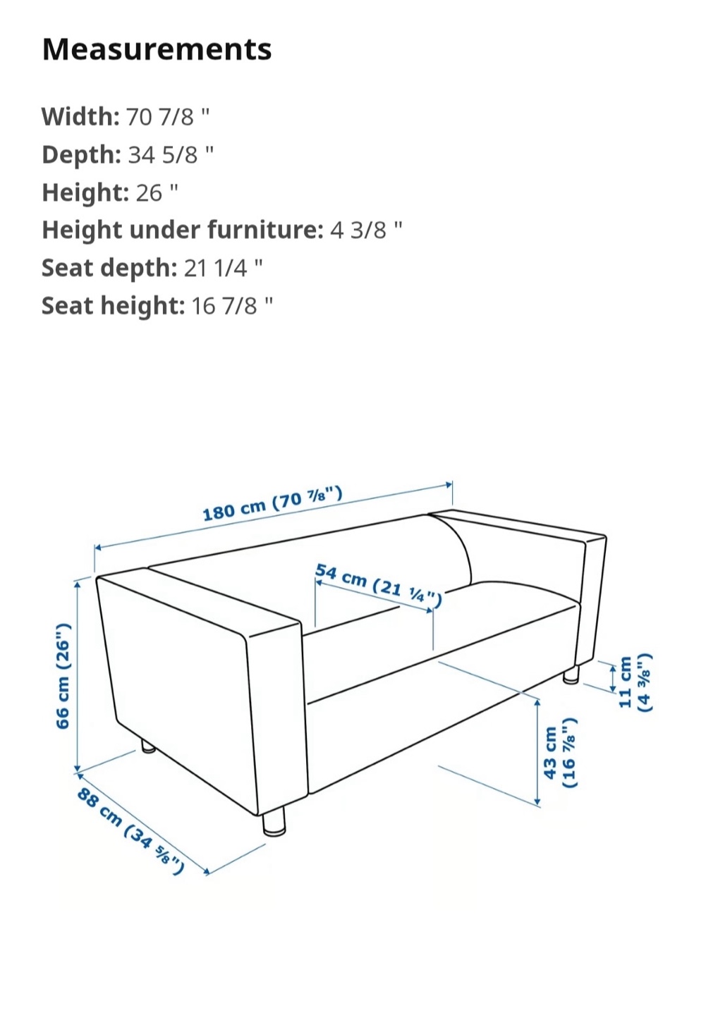 IKEA Klippen Sofa - Navy Blue - photo 2