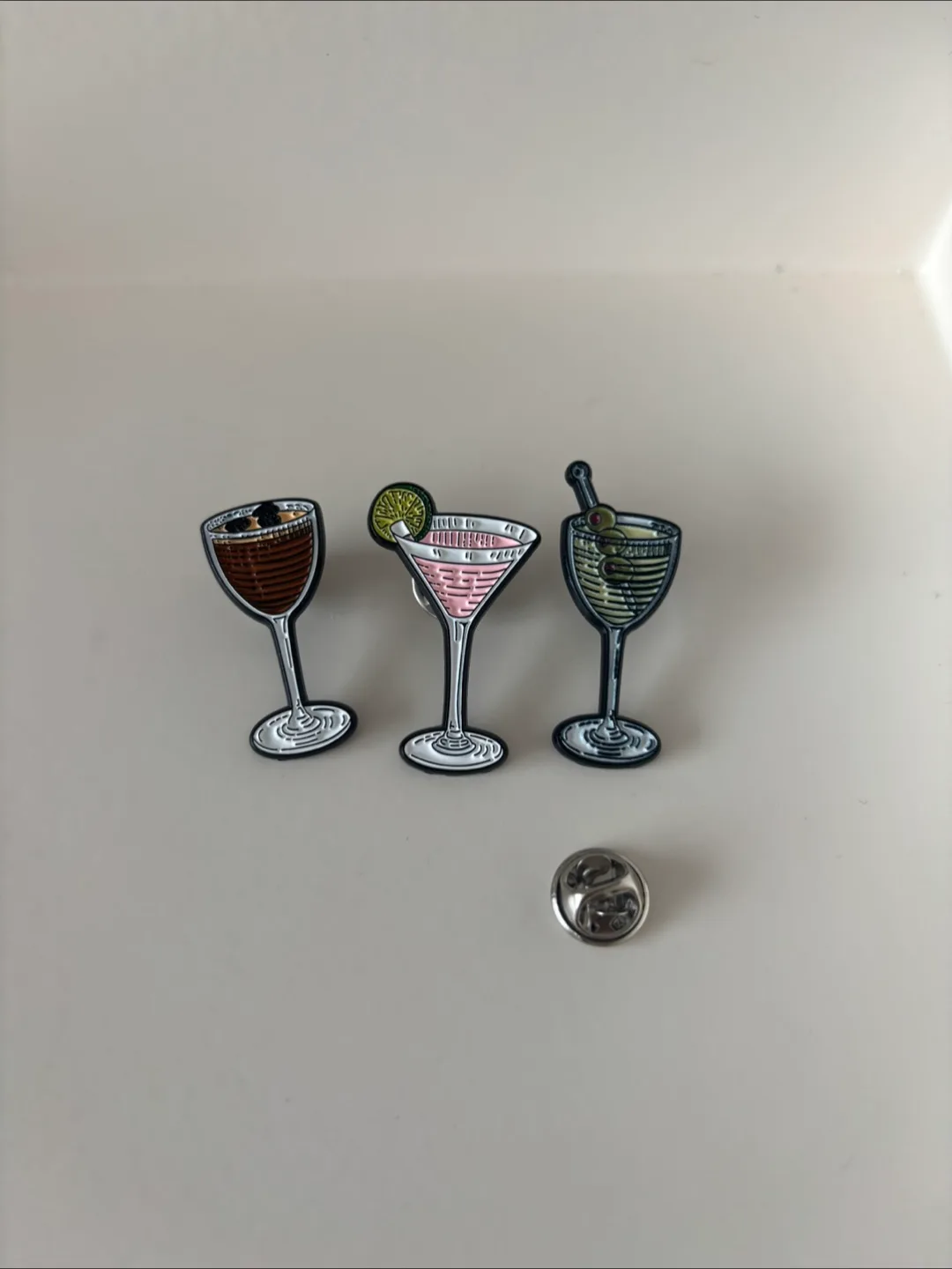 Set of 3 Cocktail Enamel Pins - New! thumbnail