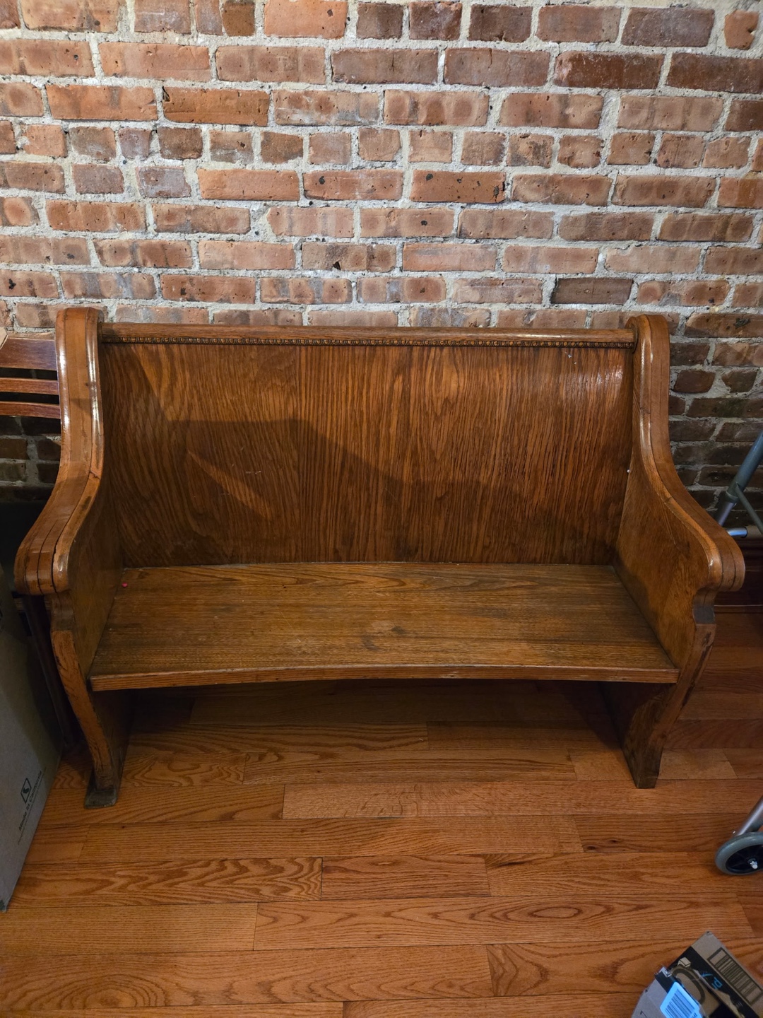 Antique Wooden Church Pew Bench