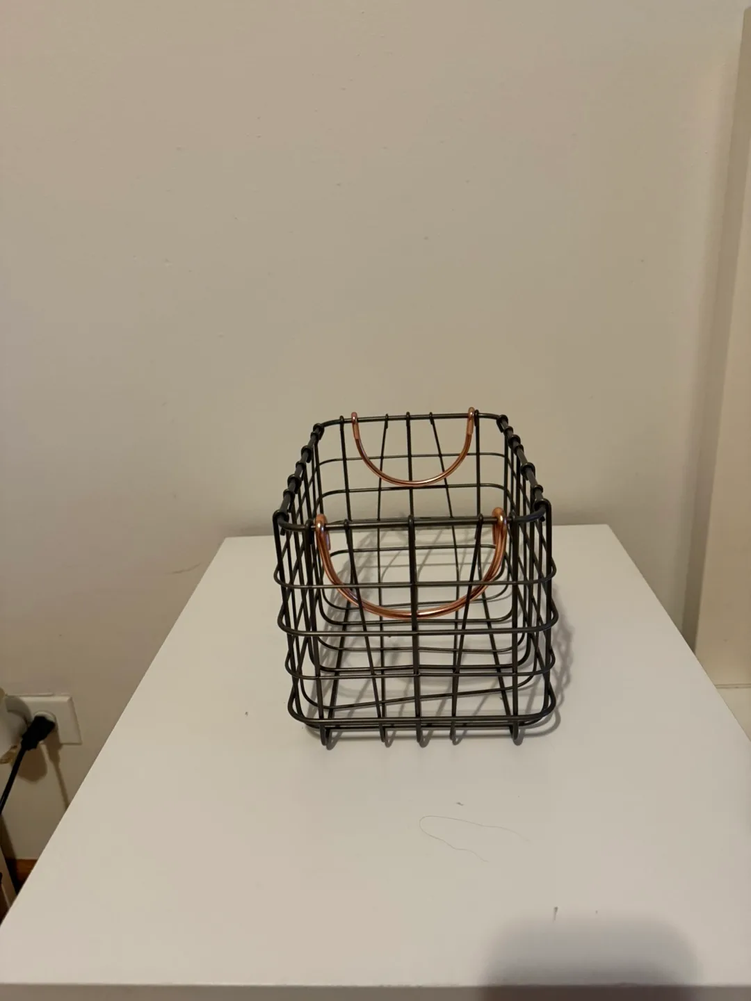 Black Wire Basket with Copper Handles thumbnail