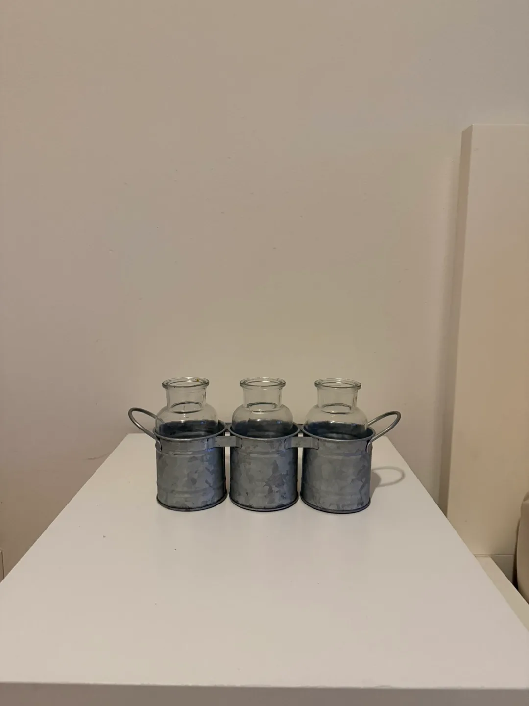 Decorative Metal and Glass Milk Jug Trio thumbnail