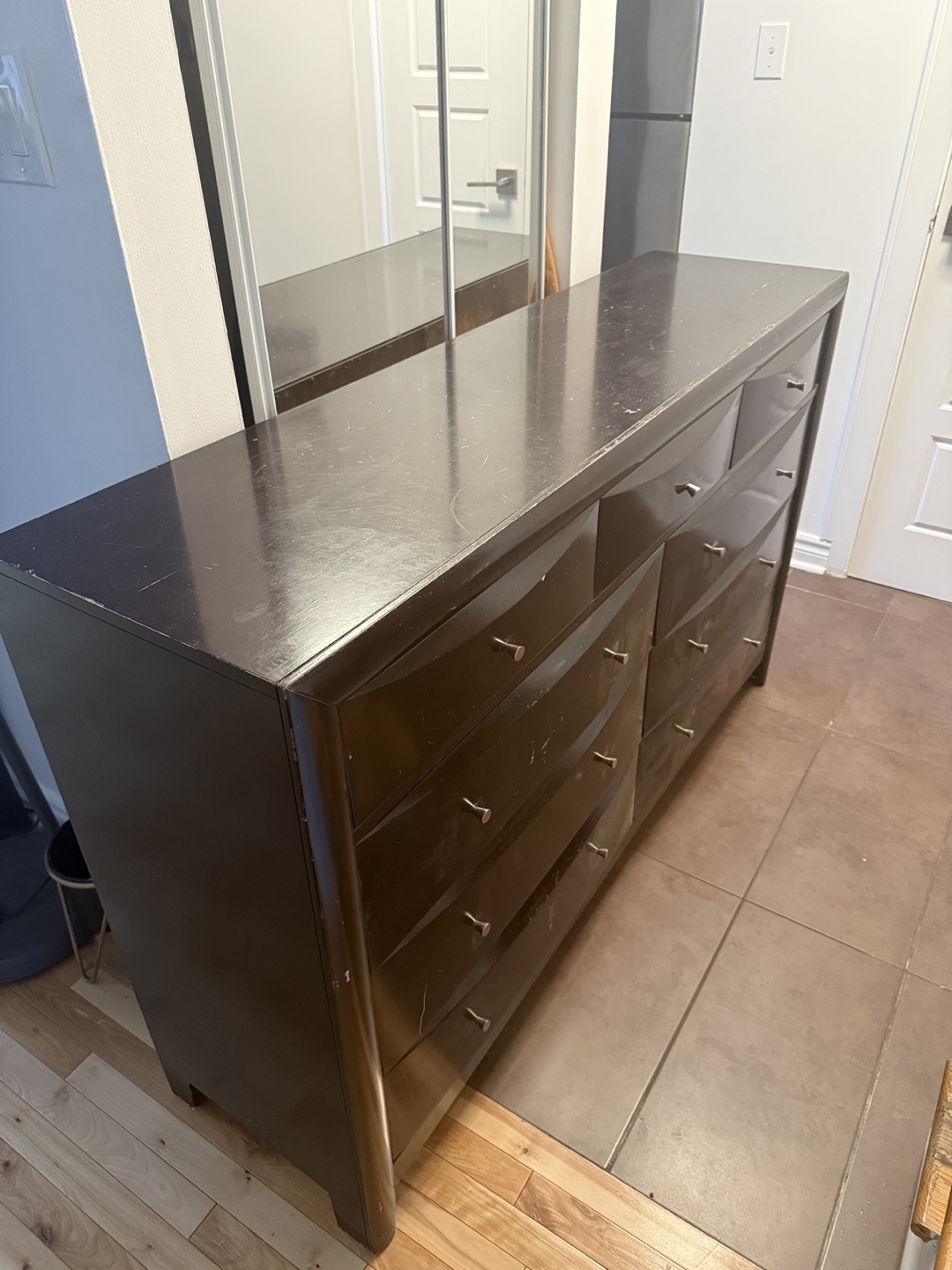 Dark Brown Wood Dresser
