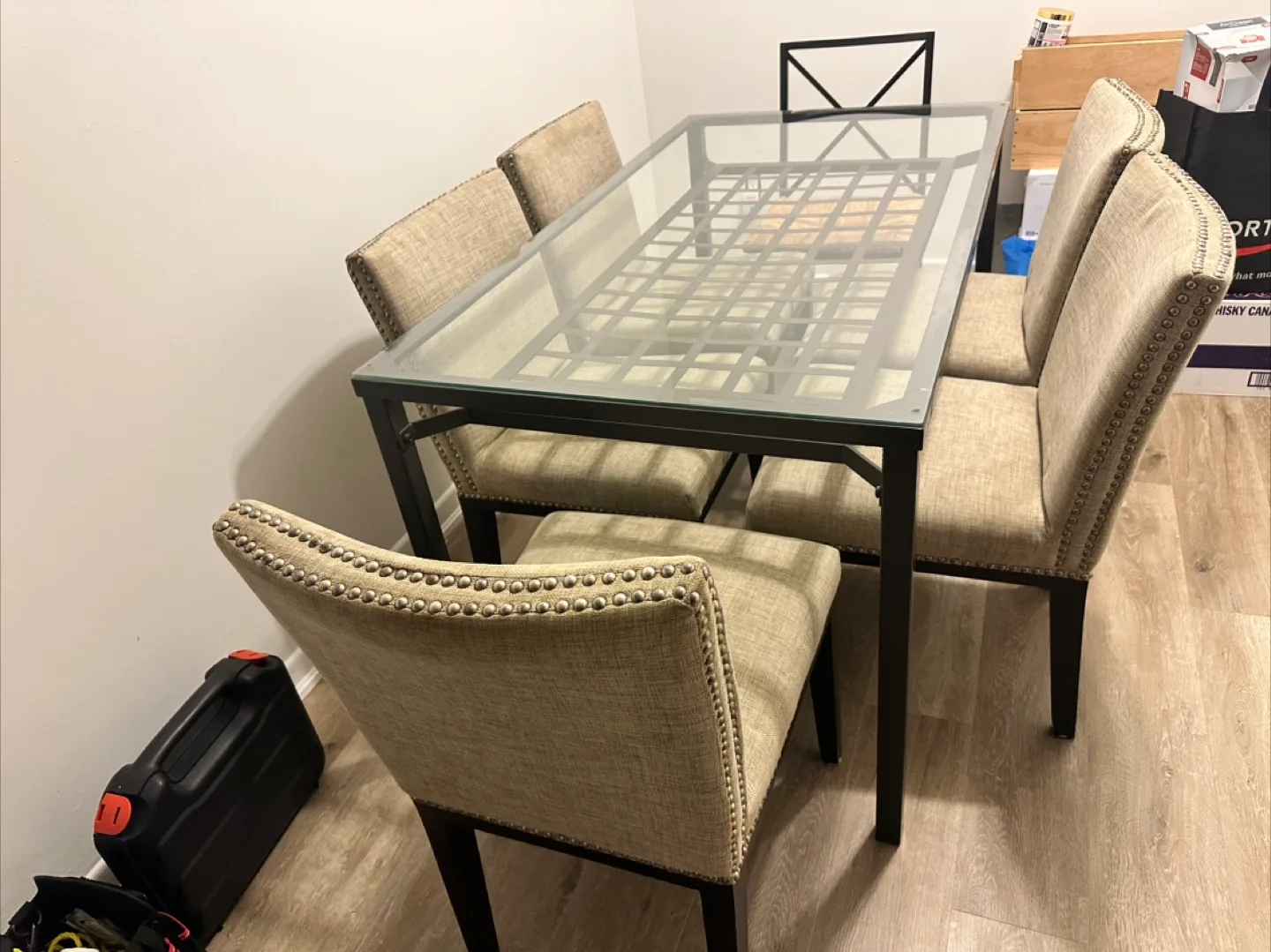 Glass Top Dining Table with 6 Chairs image indicator(2)
