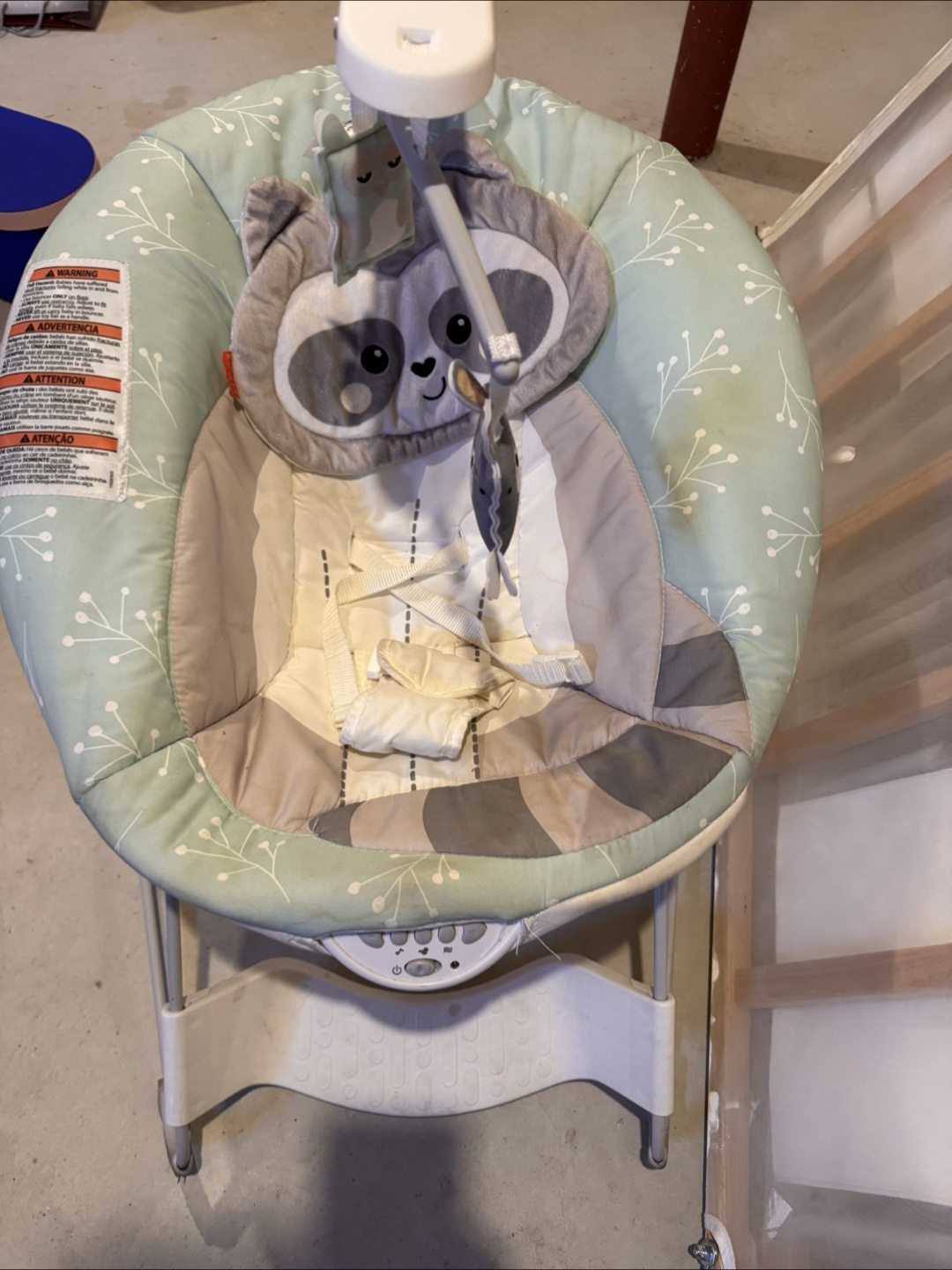 Fisher-Price Baby Bouncer with Raccoon Design