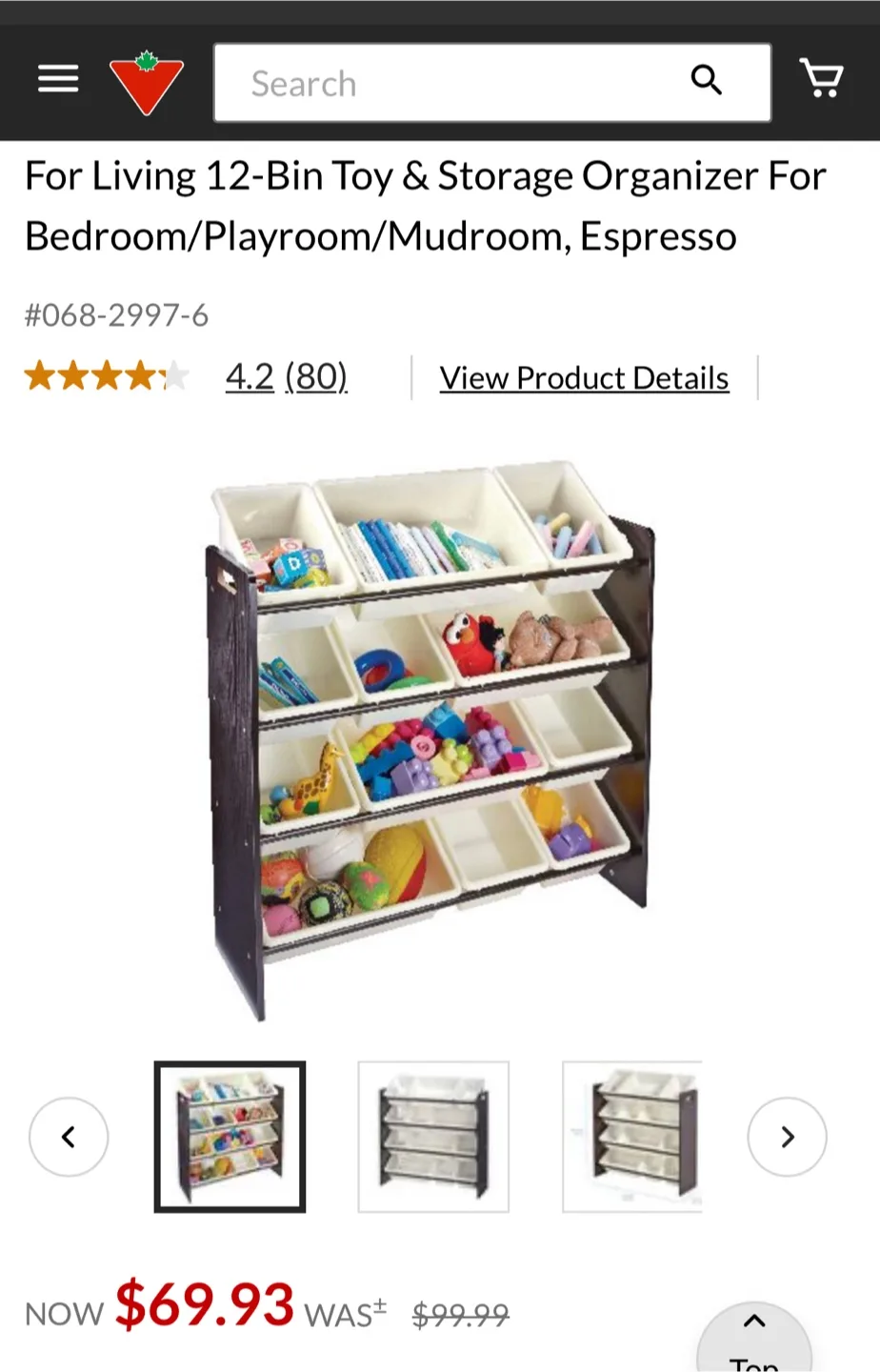 Living 12-Bin Toy & Storage Organizer, Espresso image indicator(2)