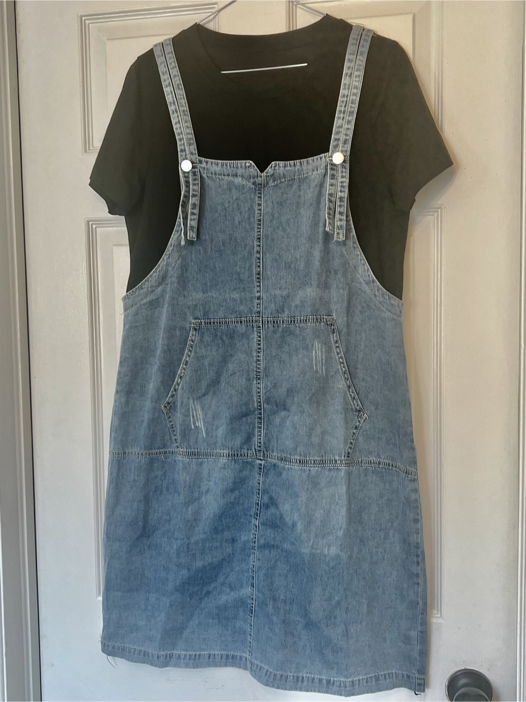 Denim Overall Dress - Blue - photo 2