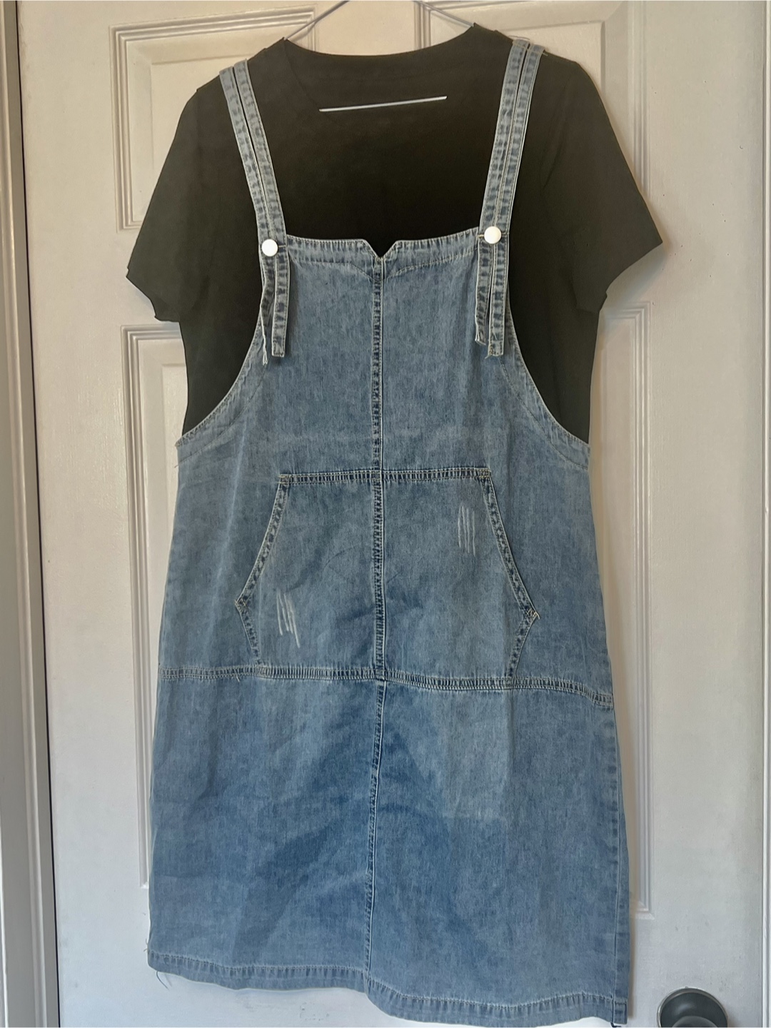 Denim Overall Dress - Blue
