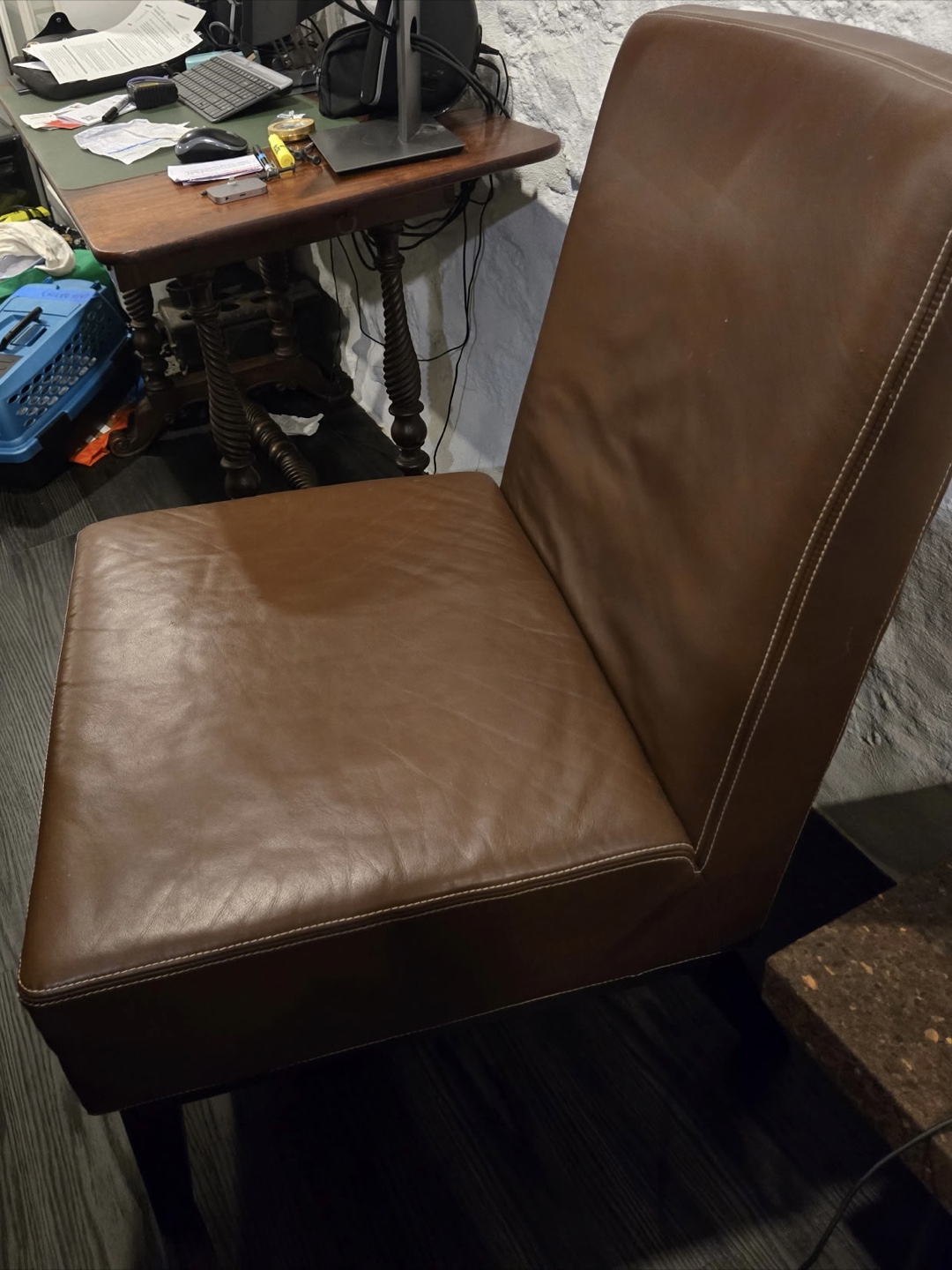 West Elm Brown Leather Chair