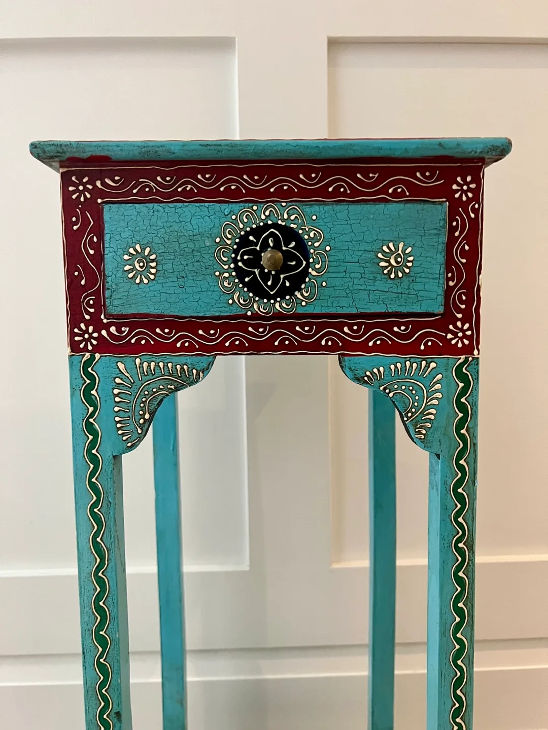 Decorated Accent Table with Drawer image indicator(2)