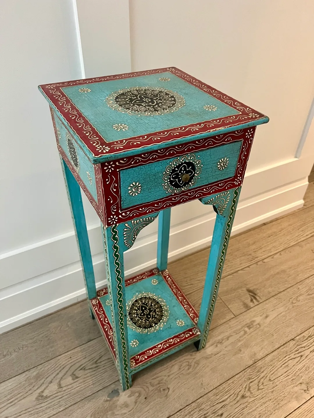 Decorated Accent Table with Drawer image indicator(5)