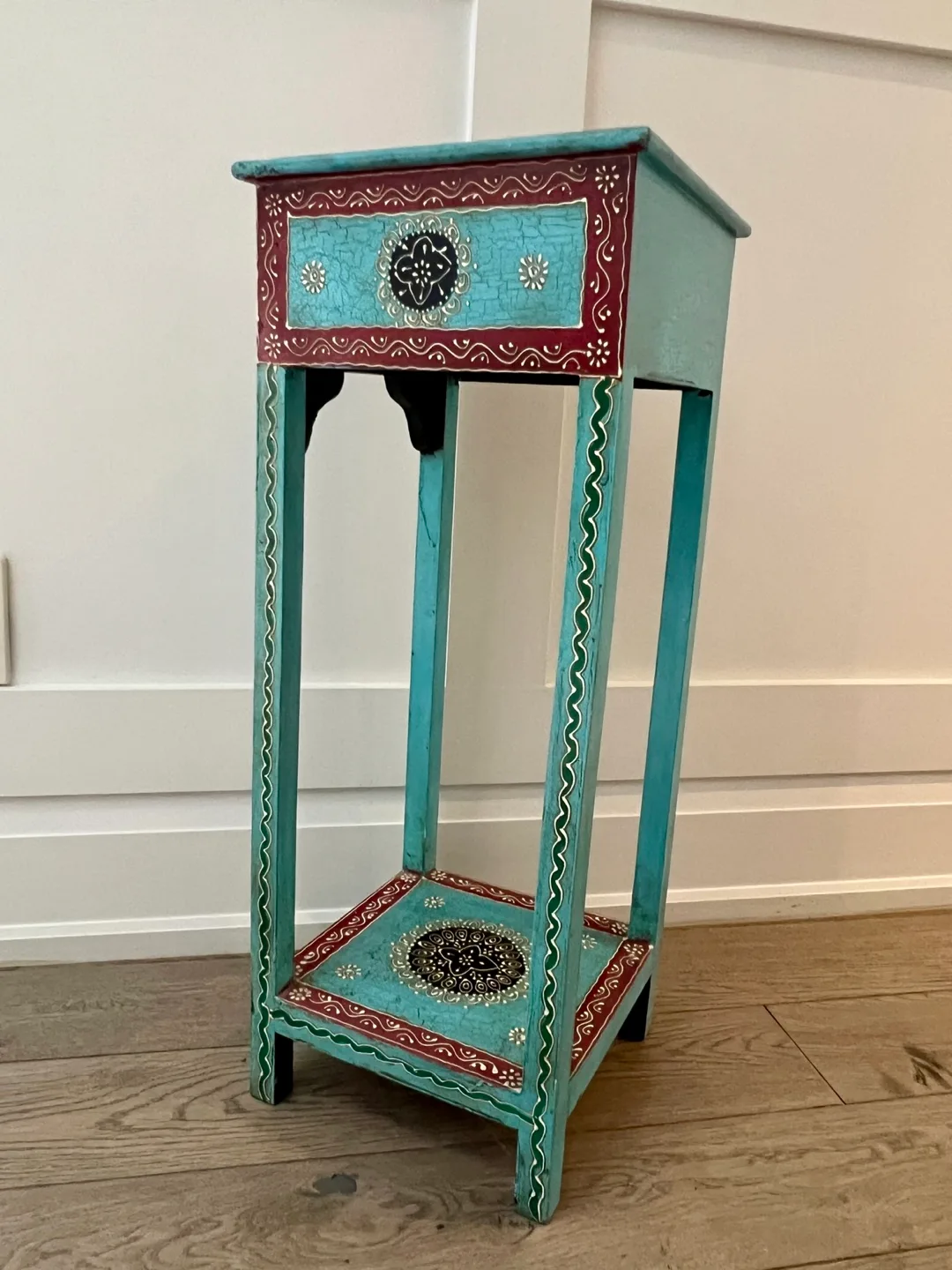 Decorated Accent Table with Drawer image indicator(10)