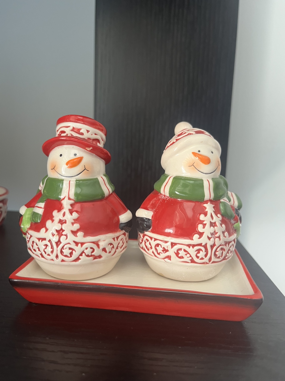 Festive Snowman Ceramic Dip Set & Salt/Pepper Shakers - photo 2