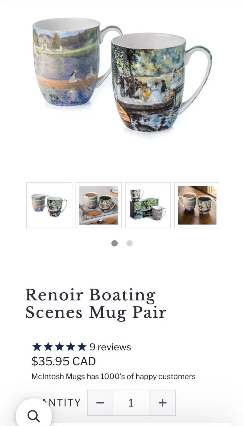 McIntosh Mug Set - Renoir Boating Scene image indicator(4)