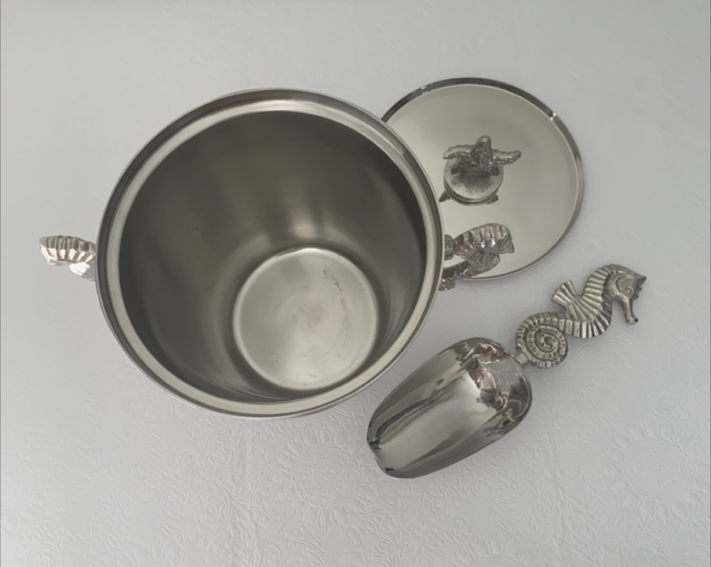 Stainless Steel Seahorse Ice Bucket, Scoop and Opener - photo 3
