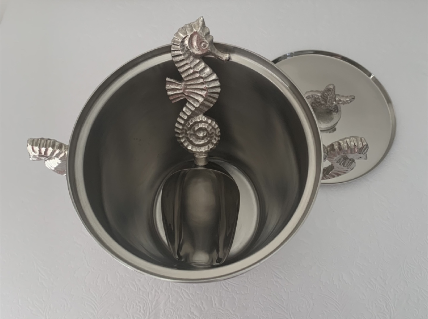 Stainless Steel Seahorse Ice Bucket, Scoop and Opener - photo 4