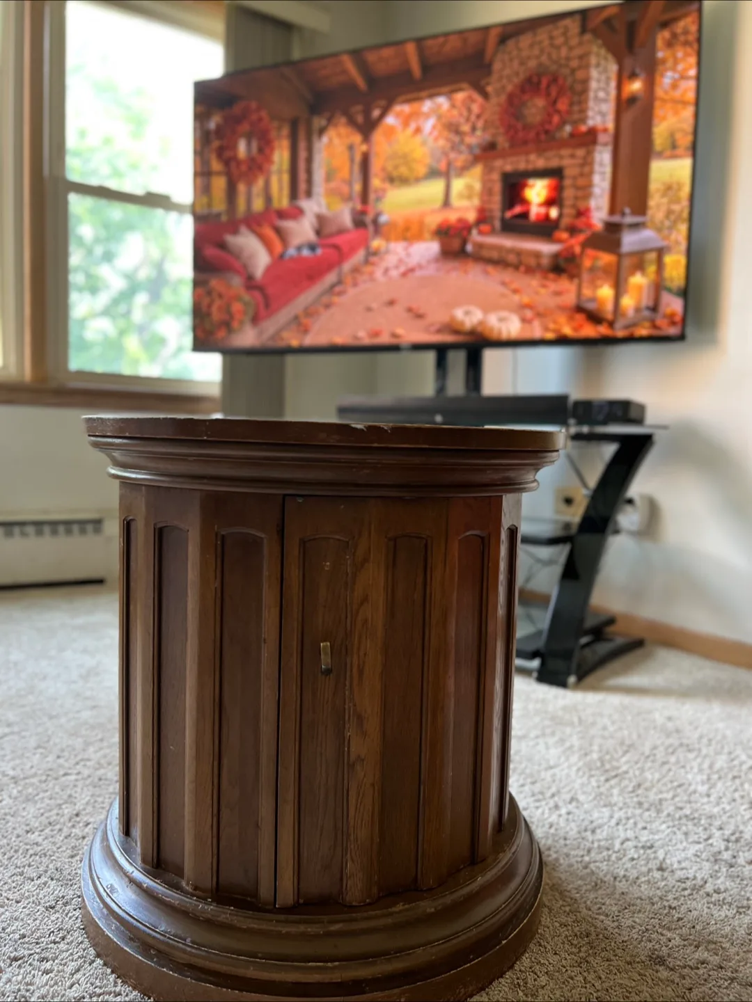 Vintage Wooden Pedestal Table thumbnail