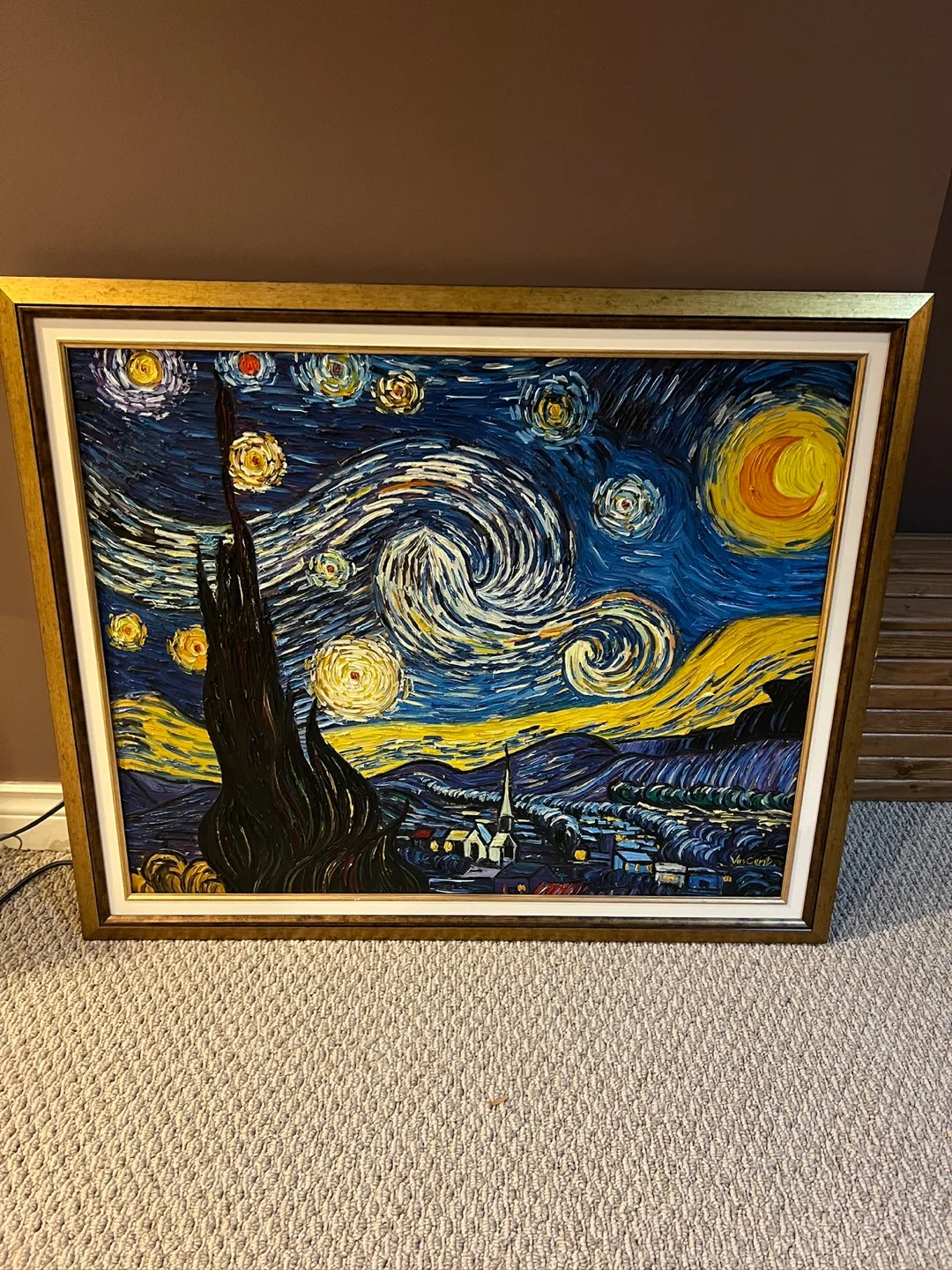 Framed Canvas Reproduction, Vincent van Gogh’s Starry Night image indicator(10)
