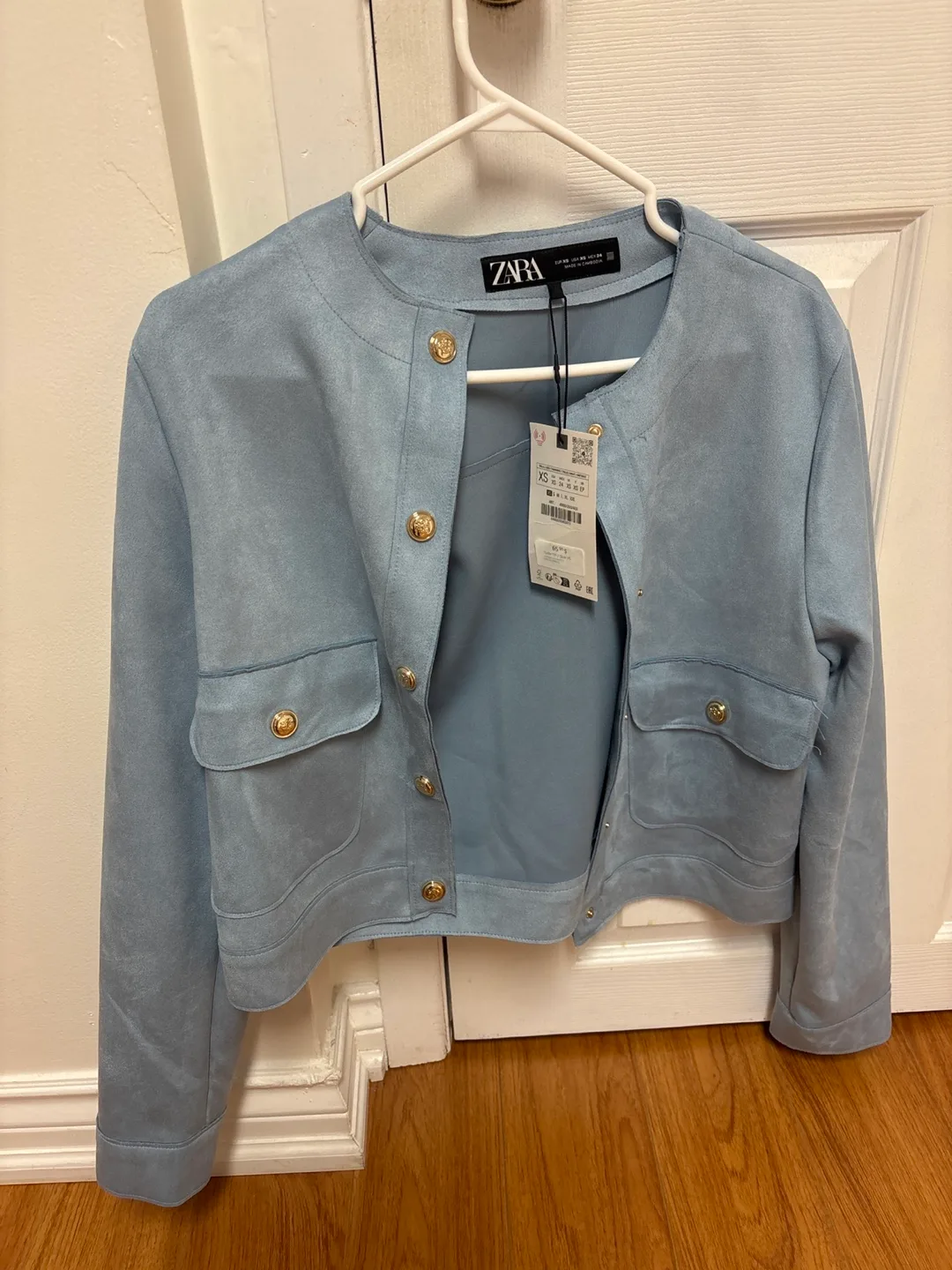 Zara XS Blue Jacket - Like New! thumbnail
