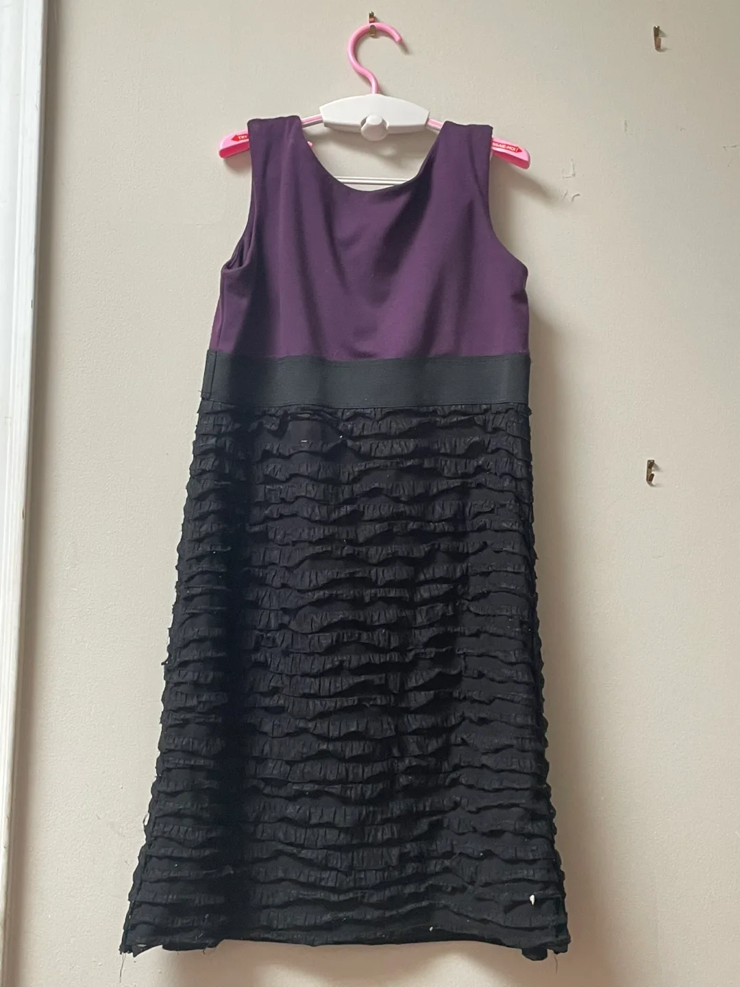 Aqua Purple & Black Ruffle Dress image indicator(2)