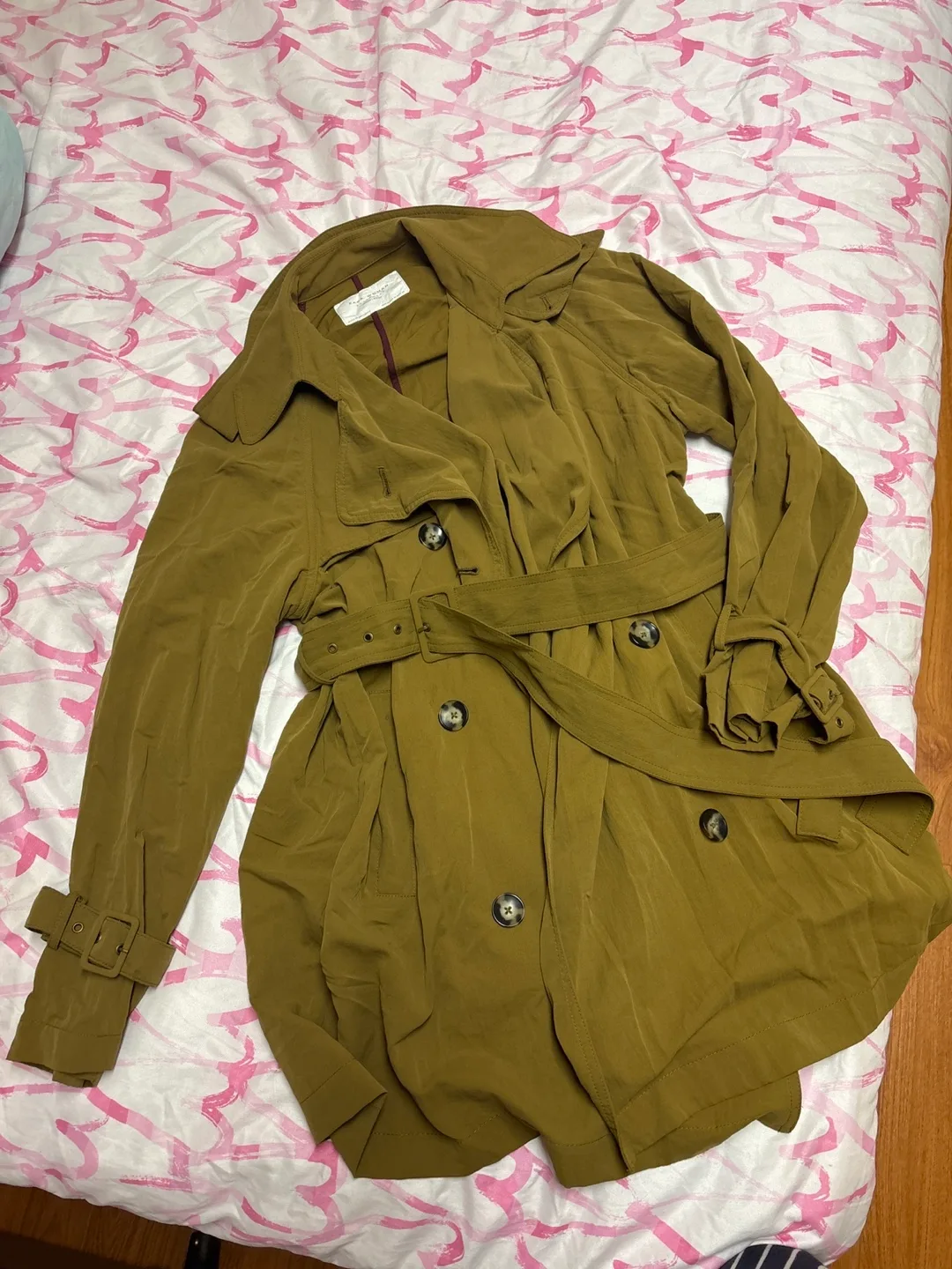 Zara Woman Trench Coat - Olive Green thumbnail