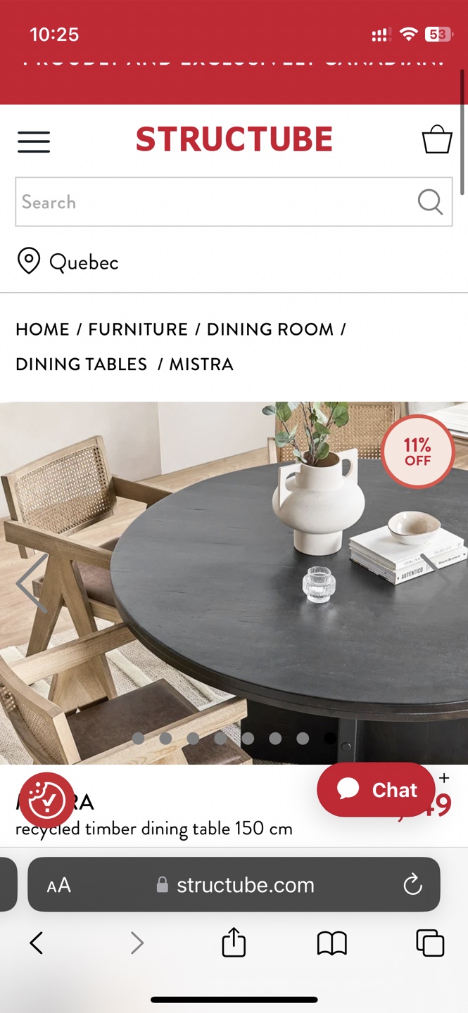 Structube Mistra Recycled Timber Dining Table - 150cm - photo 5