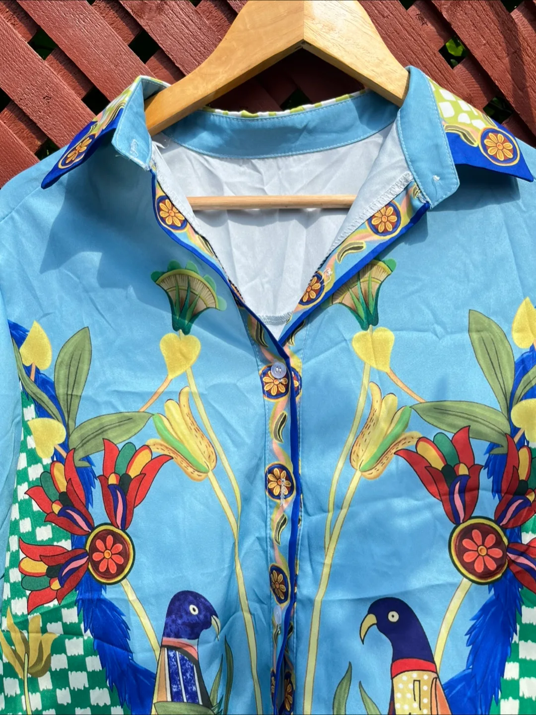 Matching Blue Floral Print Shirt & Pants Set image indicator(2)