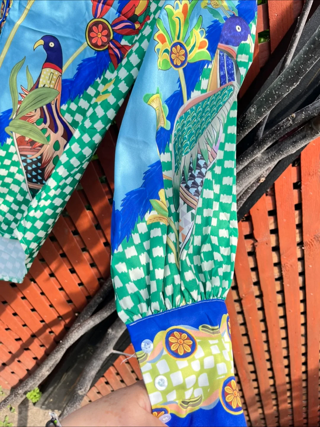 Matching Blue Floral Print Shirt & Pants Set image indicator(3)