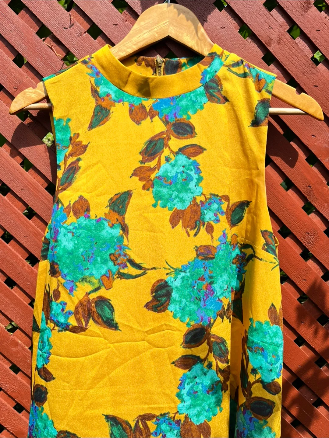 Yellow Floral Sleeveless Dress image indicator(4)