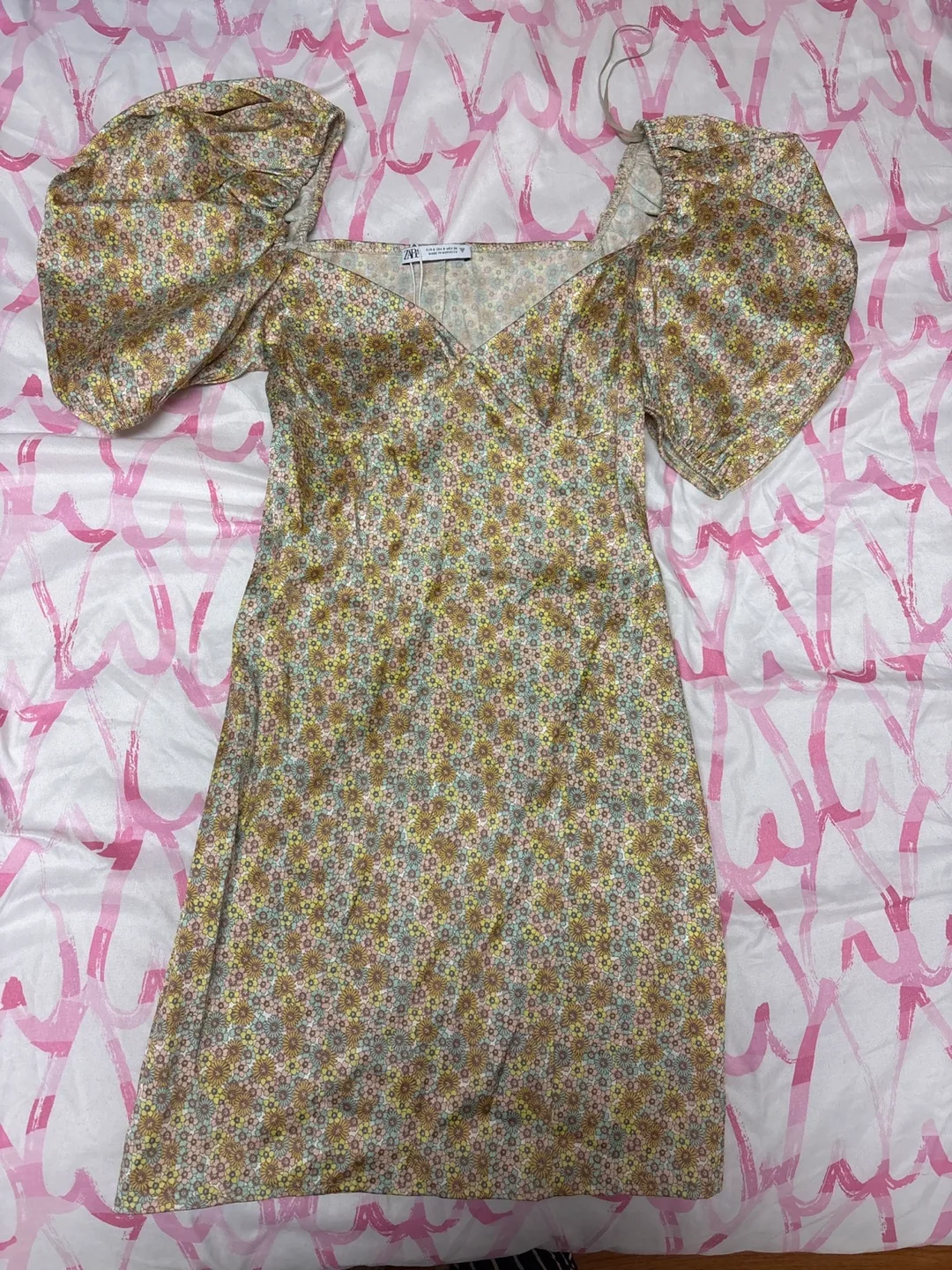 Zara Floral Print Mini Dress - Size S thumbnail
