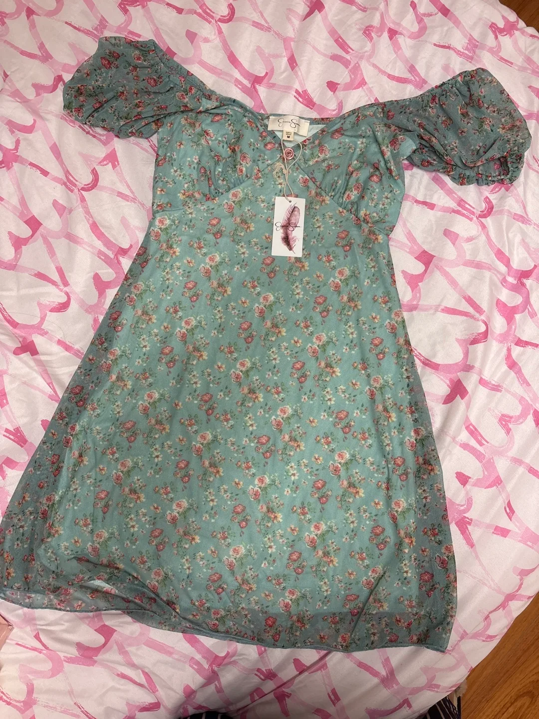 Jessica Simpson Floral Mini Dress - Size M thumbnail