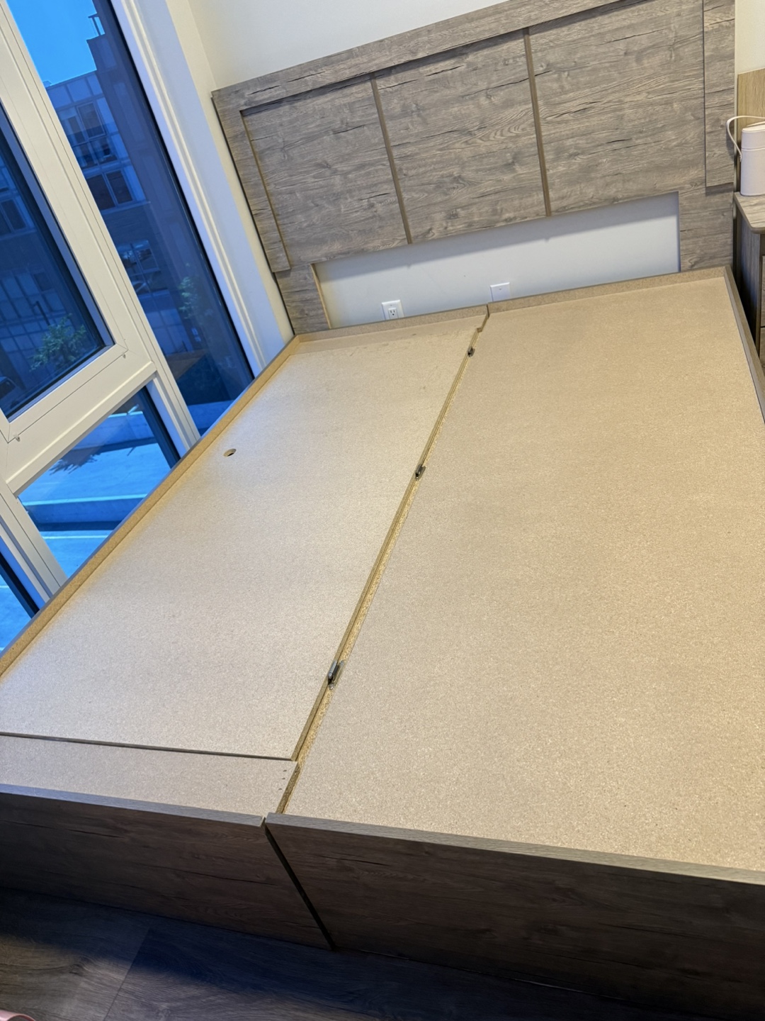 Wood Frame Bed with Storage and Night Stand - photo 2