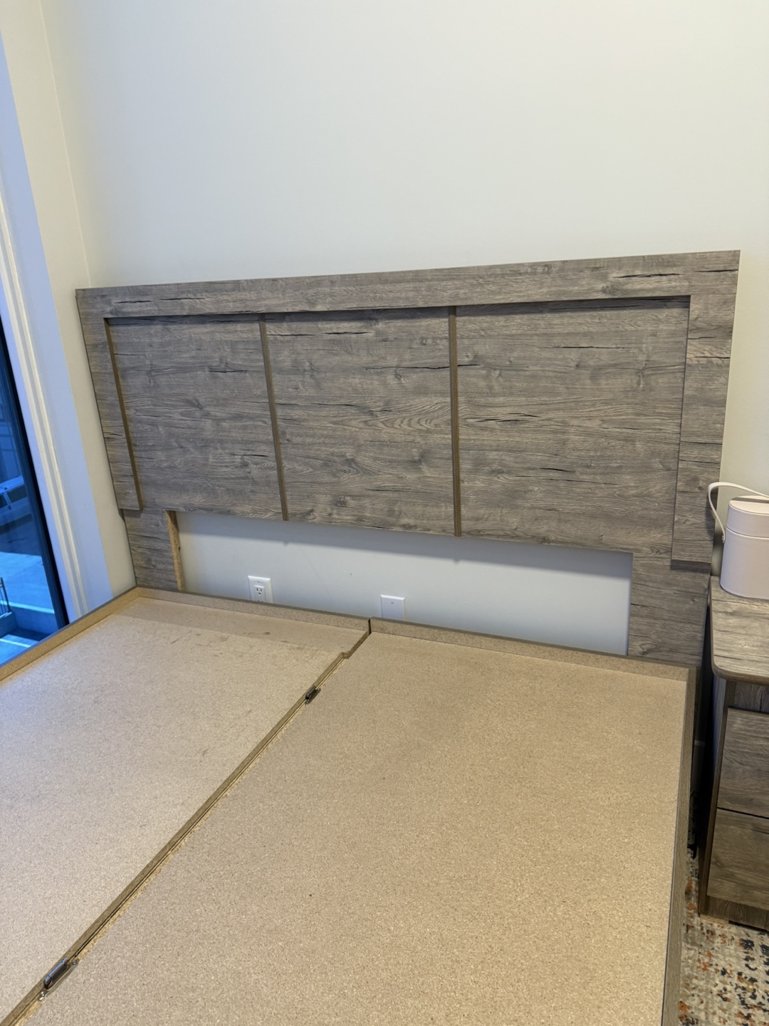 Wood Frame Bed with Storage and Night Stand - photo 4