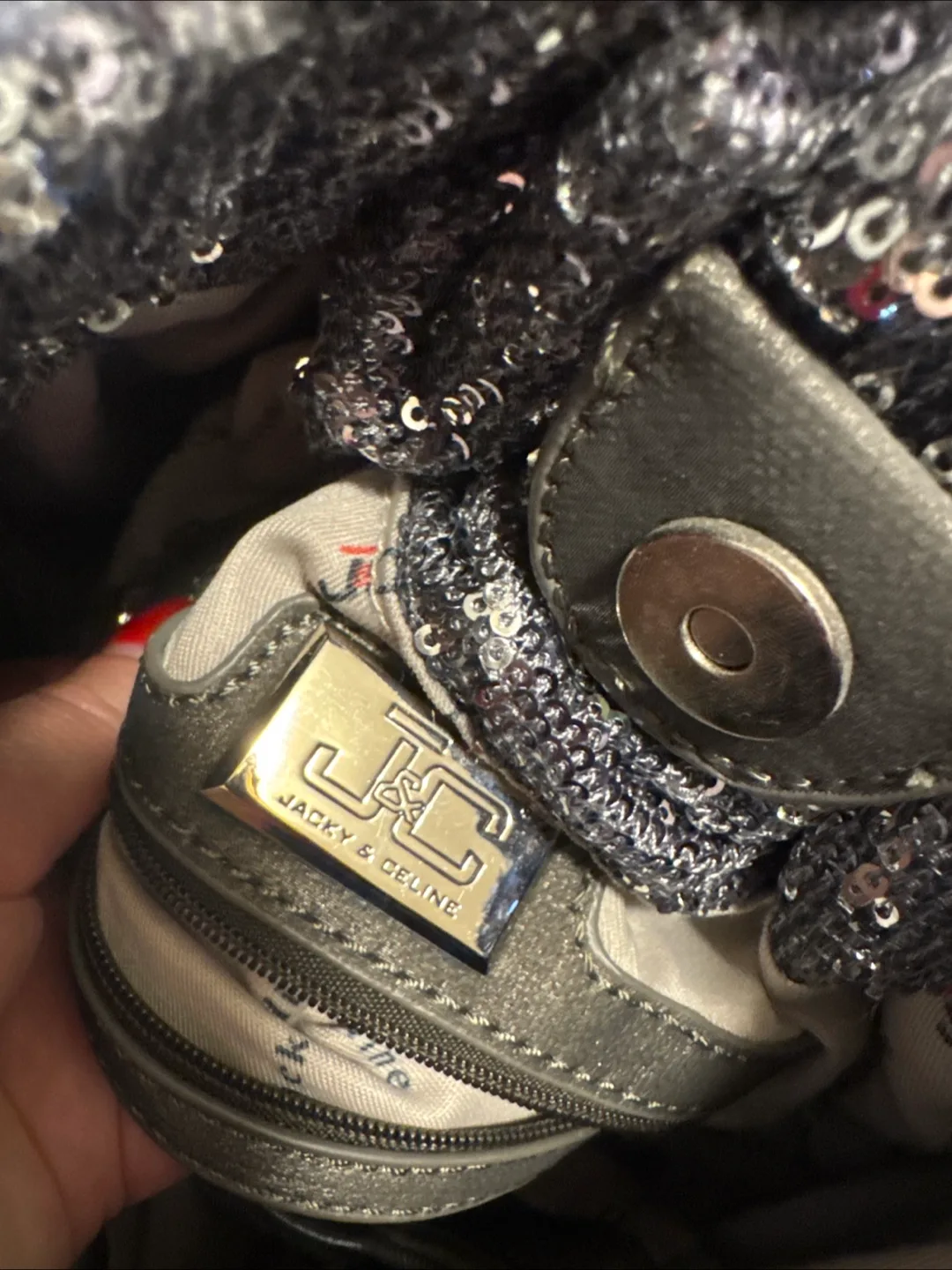 Jacky & Celine Grey Sequin Purse image indicator(3)