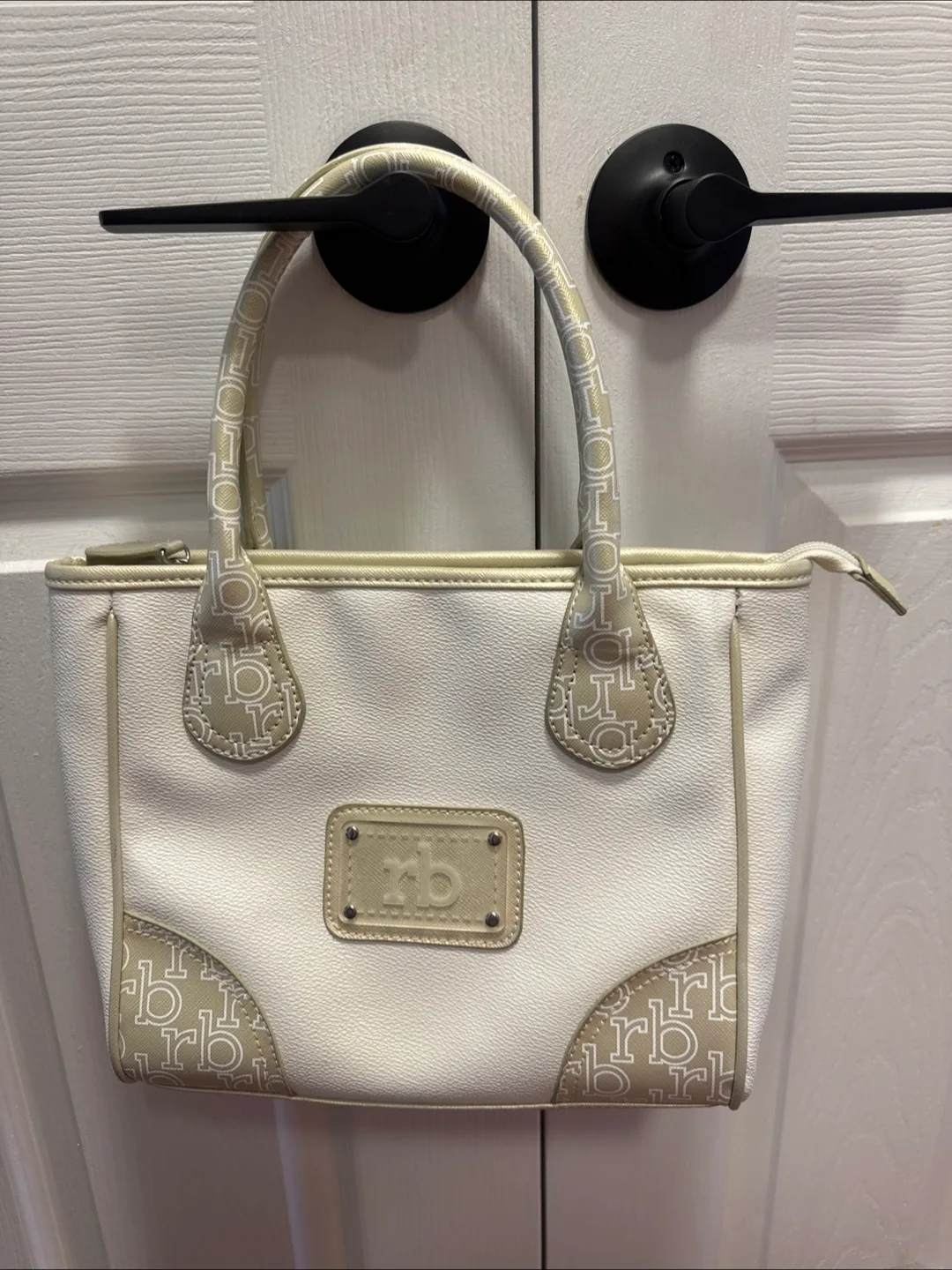 Rocco Barocco White & Beige Handbag thumbnail
