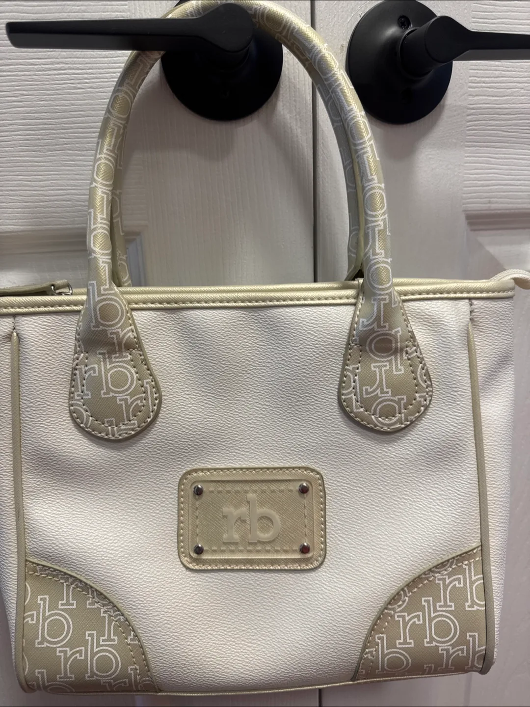 Rocco Barocco White & Beige Handbag image indicator(2)