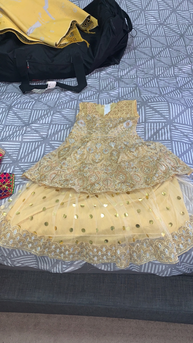 Girls' Yellow Embroidered Dress