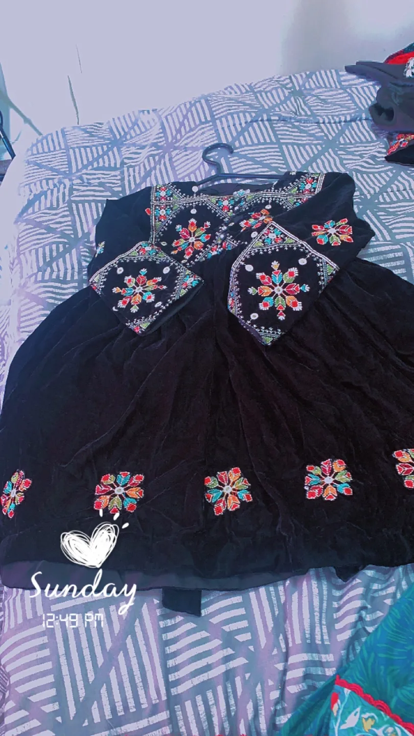 Embroidered Black Dress thumbnail