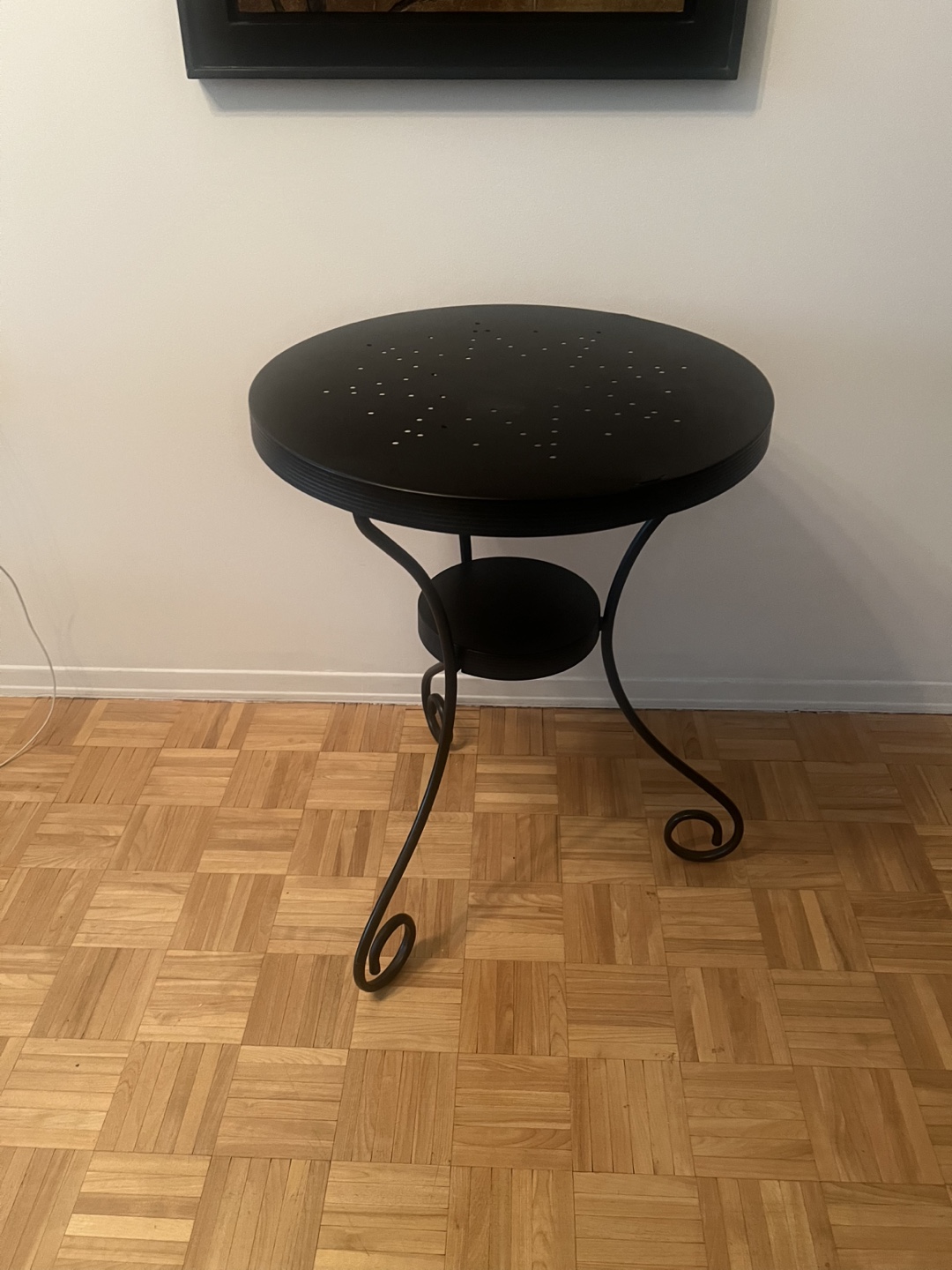 Black Metal Round Side Table - photo 2