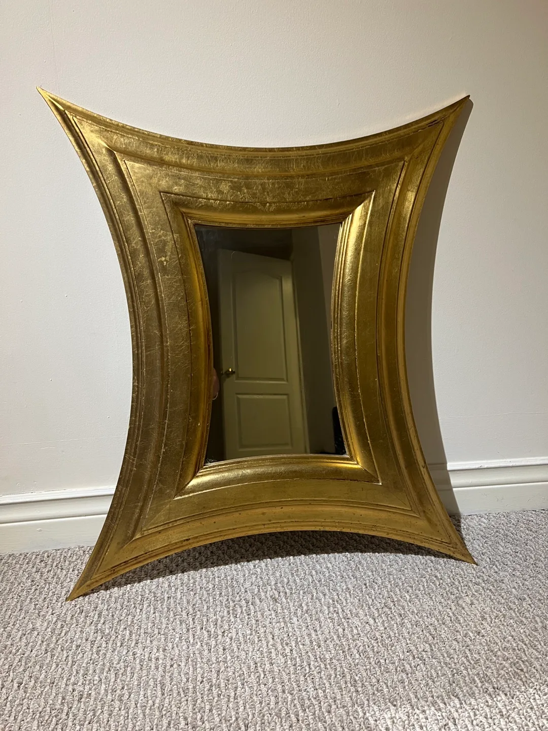 Striking Sculptural Gold Mirror – Hollywood Regency Style image indicator(4)