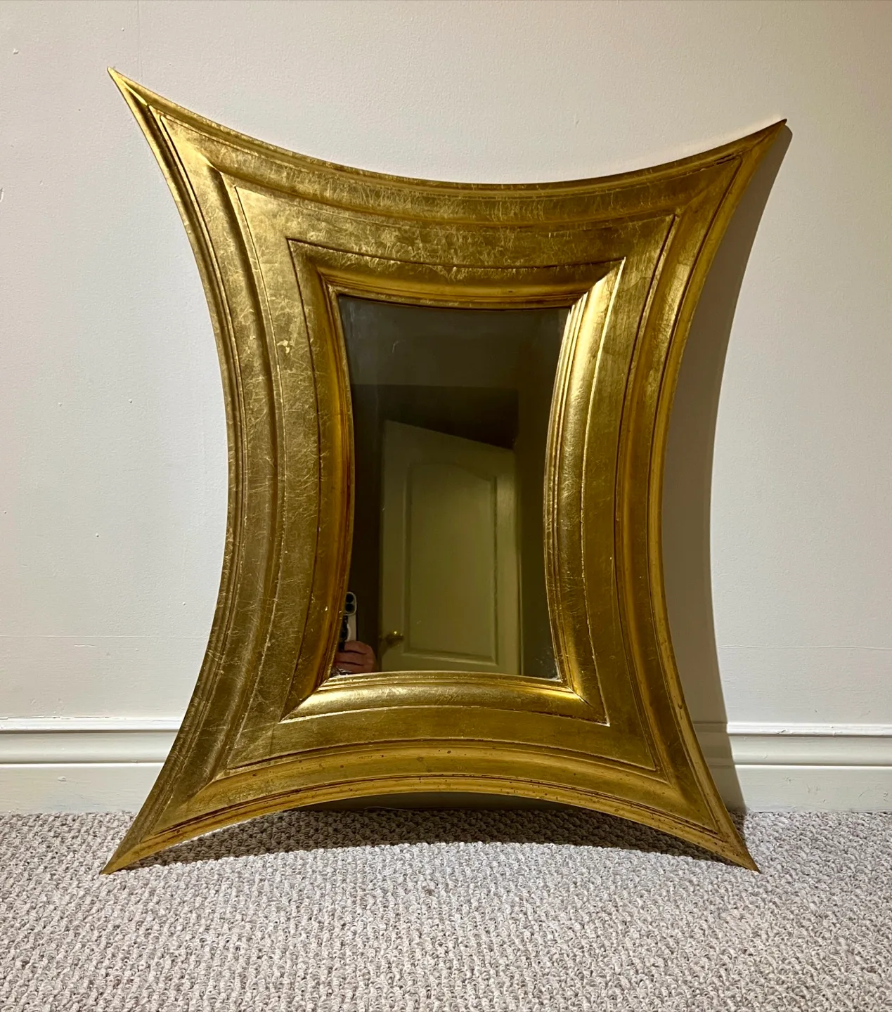 Striking Sculptural Gold Mirror – Hollywood Regency Style image indicator(5)