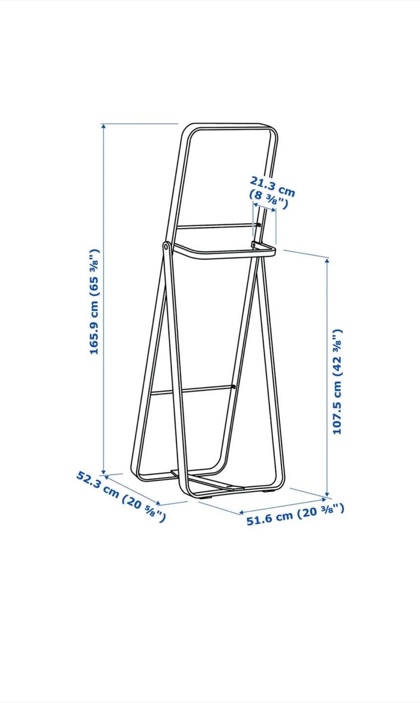 Ikea IKORNNES Standing Mirror, Ash image indicator(4)