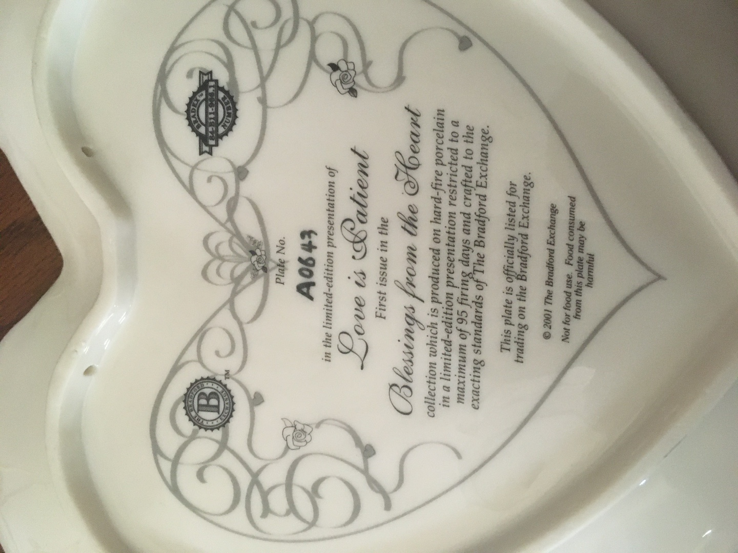 Bradford Exchange "Love is Patient" Plate - photo 3