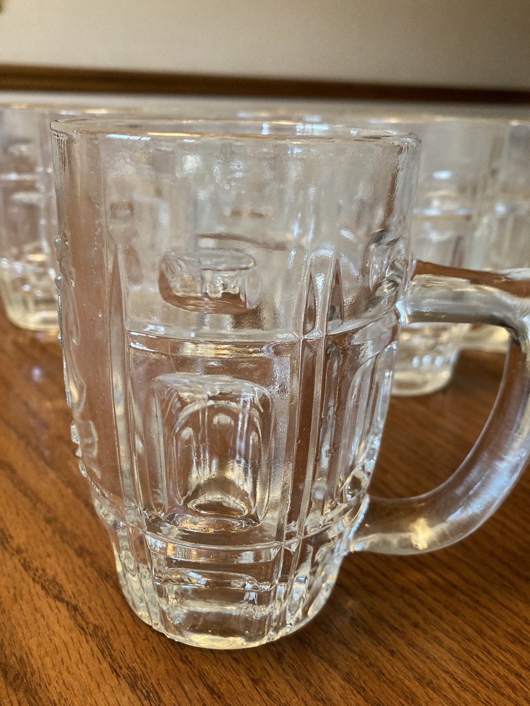 Set of 11 Clear Glass Beer Mugs