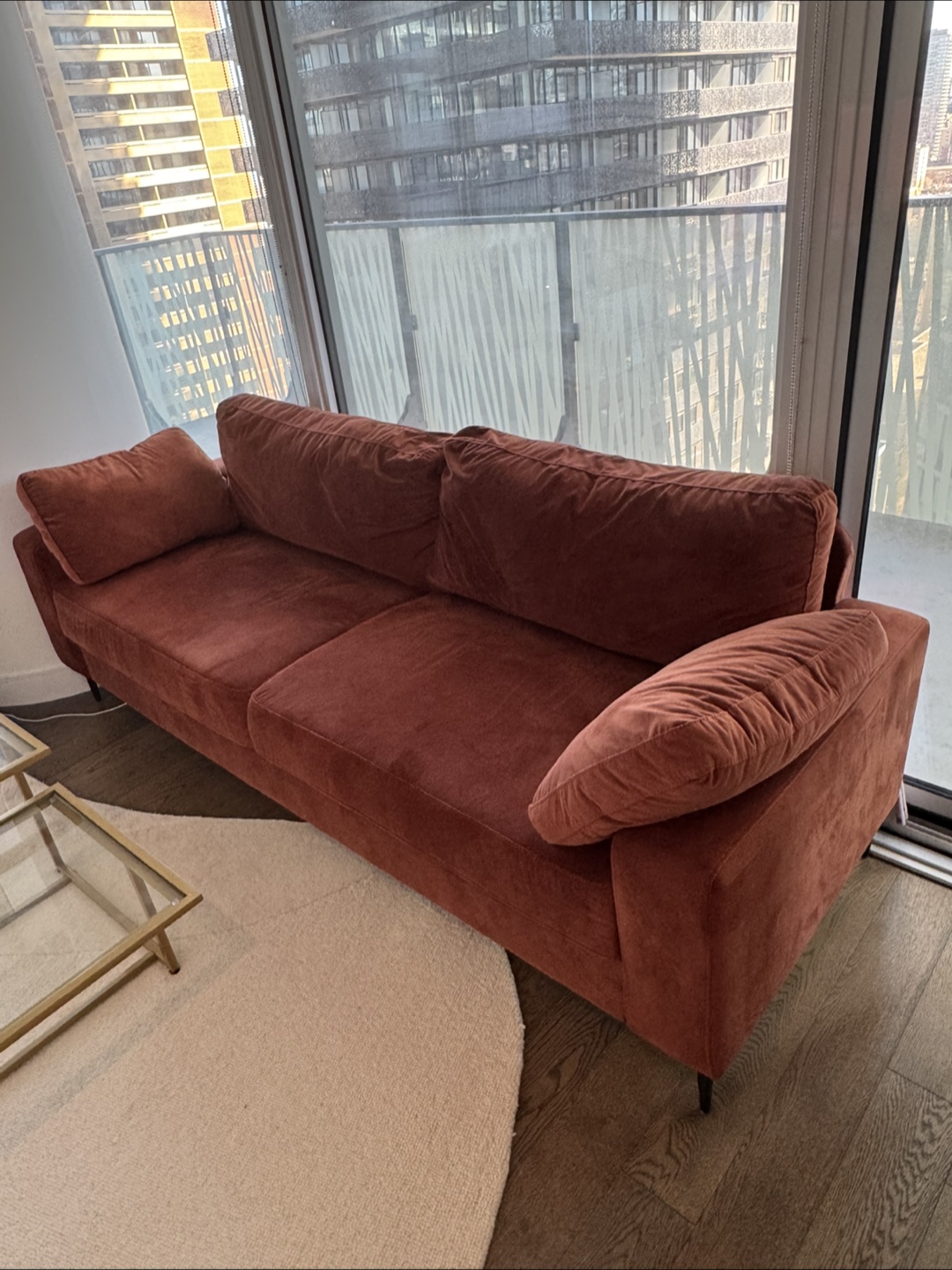 Beautiful Orange Sofa - 2-seater 7ft