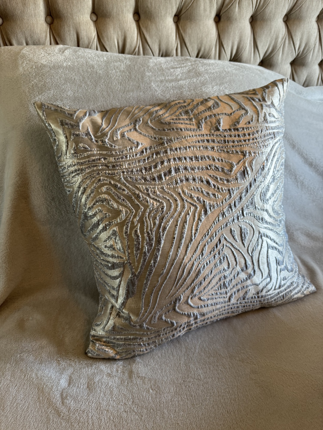 Decorative Silver Throw Pillow
