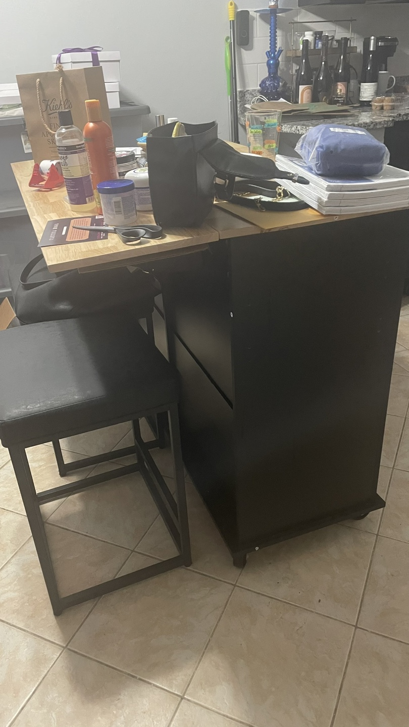 Black Kitchen Island (Barstools NOT included) - photo 2