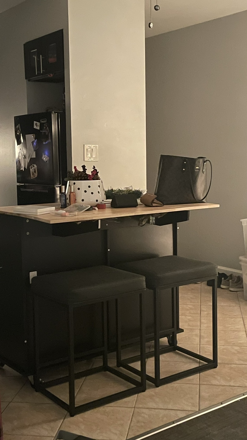 Black Kitchen Island (Barstools NOT included) - photo 3