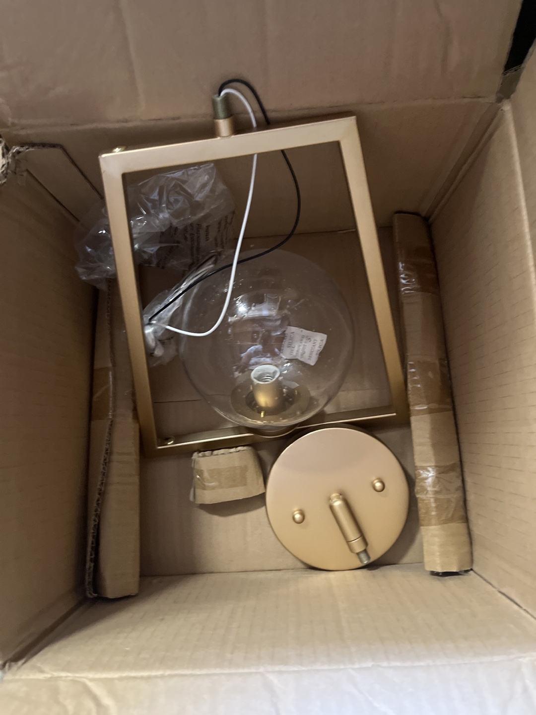 Gold Pendant Light - New in Box!