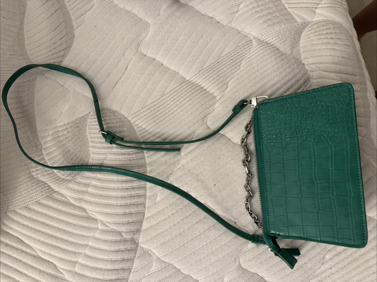 Green Croc-Effect Crossbody Bag Mango