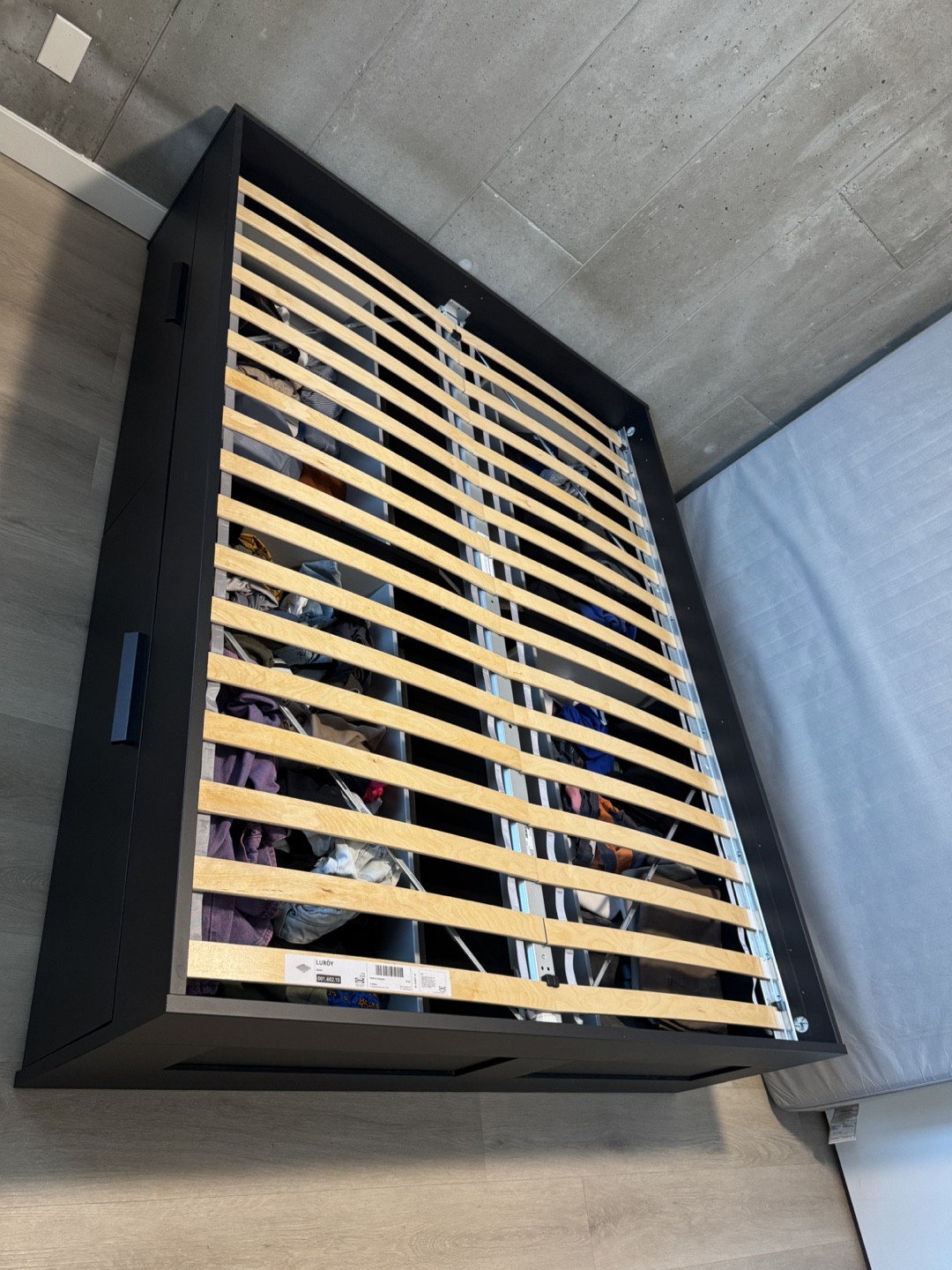 Queen Size IKEA Brimnes Bed Frame with 4 drawers and Mattress - photo 3